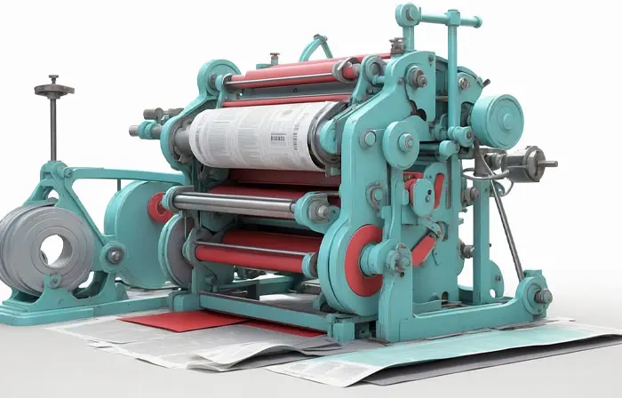 Newspaper Printing Machine 3D Illustration Design